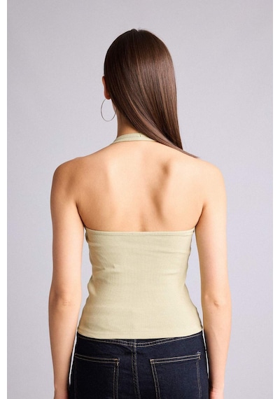 Defacto Fıtted Halter Yaka Fitilli Kaşkorse Atlet H8088ax26smkh445 Haki-kh445