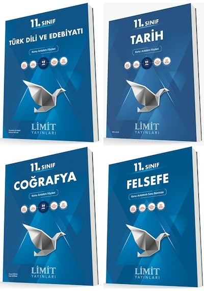 Limit 11. Sınıf Edebiyat + Tarih + Coğrafya + Felsefe Konu Föyleri Seti 4 Kitap 2023