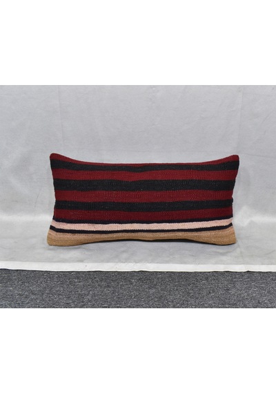 Zehra Abla Halı Yeni El Dokuma Dekoratif Lumbar Kilim Kırlent Yastık Kılıfı 6901 Çok Renkli