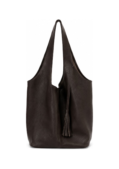 Levano Leather Hakiki Deri Kadın Omuz Çantası Geniş İç Hacimli Büyük Günlük Tote Çanta Kahverengi