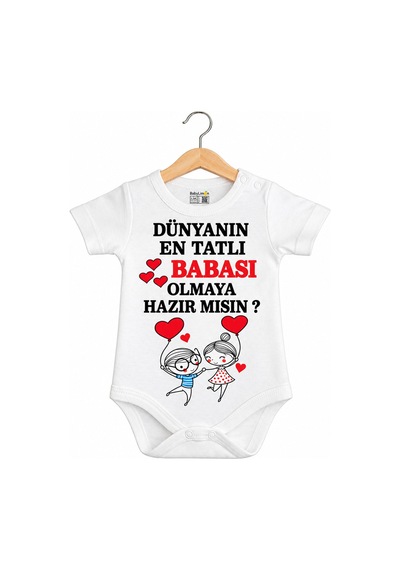 Babylimon Baba Oluyorsun Müjde Bebek Zıbın Body Beyaz - 936542294 Beyaz