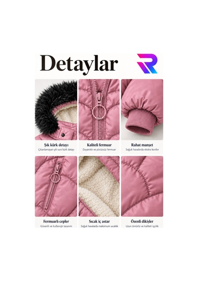 Regos Kız Çocuk Çıkarılabilir Kapüşonlu Kürklü Uzun Kapitone Şişme Kışlık Mont - Pembe Pembe Regos Kız Çocuk Çıkarılabilir Kapüşonlu Kürklü Uzun Kapitone Şişme Kışlık Mont - Pembe Pembe