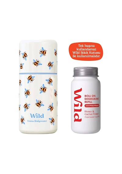 Wild Antiperspirant Roll On Honey & Cactus Flower Refill Deodorant Yedek Dolum