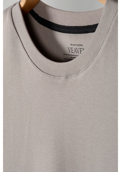 Taş Oversize Bisiklet Yaka T-shirt Taş