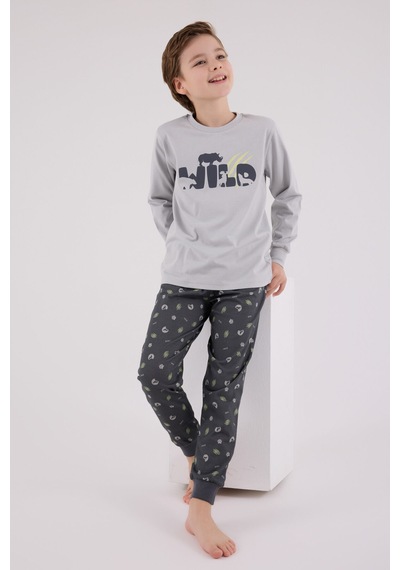 Rolypoly Erkek Çocuk Gri Pijama Takımı Rp3683-c-v1