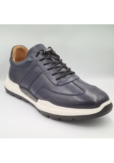 Libero 5223 Lacivert Hakiki Deri Erkek Günlük Sneaker Ayakkabı Lacivert