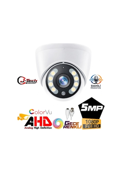 J-tech Jt-5050 5mp Ahd Sesli Dome Gece Renkli Güvenlik Kamerası