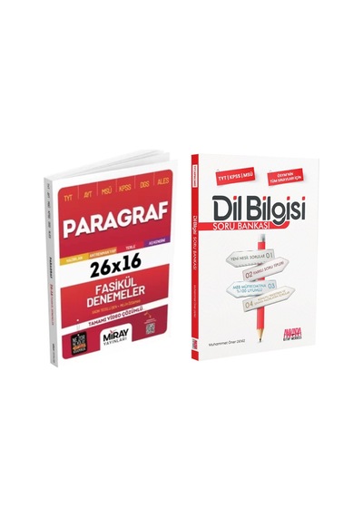 Miray Yayınları Tyt Ayt Msü Kpss Dgs Paragraf Deneme Ve Akm Dil Bilgisi Soru Bankası Seti 2 Kitap