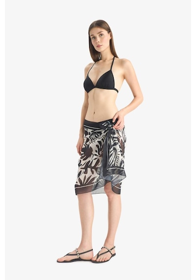 Defacto Regular Fit Desenli Şifon Pareo-fall İn Love E8218ax25hsbk27 Siyah