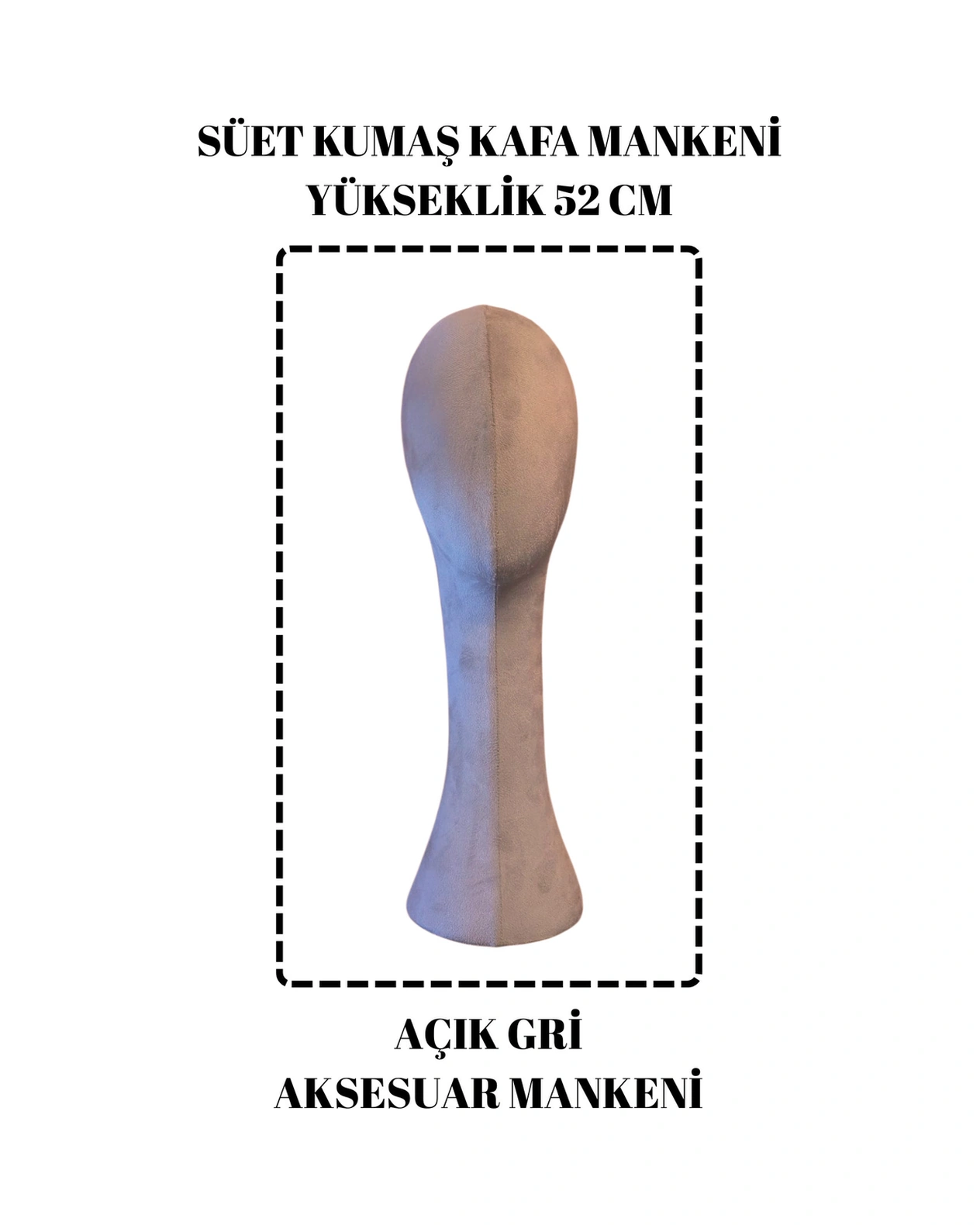 Süet Kumaş Uzun Kafa Mankeni Peruk Mankeni İst2