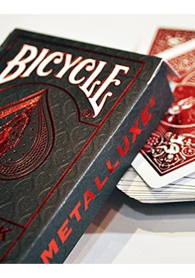 Metalluxe Foil Back Crimson Red Kırmızı Kart Premium İskambil Oyun Kağıdı Kartları Destesi