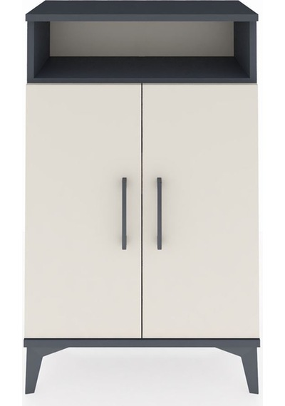 Arges Komodin 3 Raflı 2 Kapaklı 60x30x96 Antrasit-aytaşı Antrasit