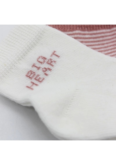 Bistyle Big Heart Penye Soket Çorap 2'li Bs10117 Pudra Pudra