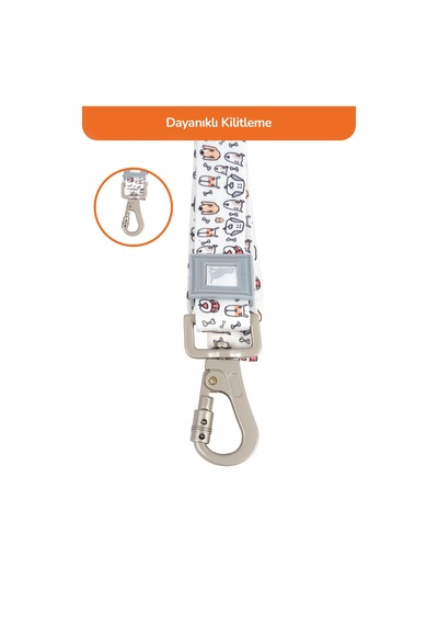 Köpekler İçin Dayanıklı Ve Güvenli, Desenli Gezdirme Tasması 25mm Gri