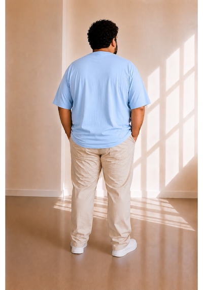 Sngl Tekstil Erkek Büyük Beden Oversize Kısa Kollu T-shirt 3xl 4xl 5xl 6xl 7xl 8xl Mavi