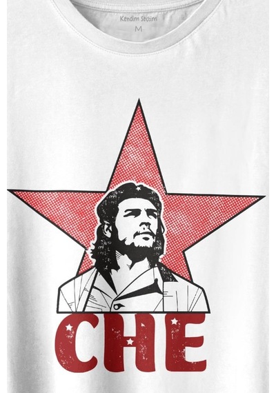 Ernosto Che Guevara Red Star Kırımızı Yıldız Baskılı Tişört Unisex T-shirt 001