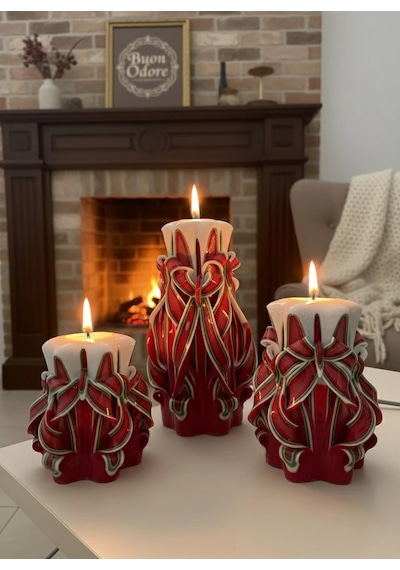 Kırmızı-yeşil Elegant Mum Adaçayı - Çiçeksi - Odunsu