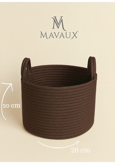Mavaux Doğal El Dokuma Hasır Jüt Sepet 20x26 Cm Dekoratif, Çok Amaçlı, Şık Ve Dayanıklı Saklama Sepeti Kahverengi