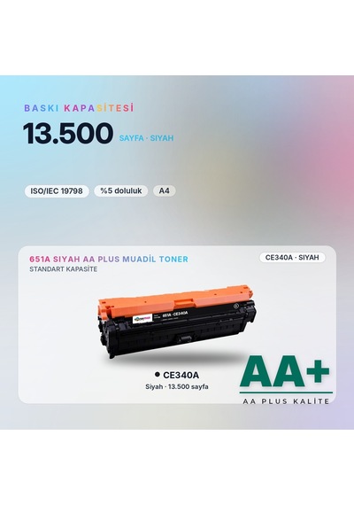 Hp 651a Ce340a Siyah Uyumlu Toner Aa Plus / Laserjet Enterprise 700 Color Mfp M775