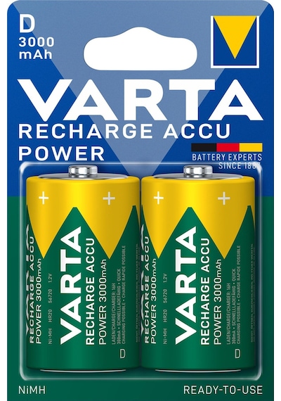 Varta Power Şarj Edilebilir 3000Mah D Boy Pil 2'Li Paket