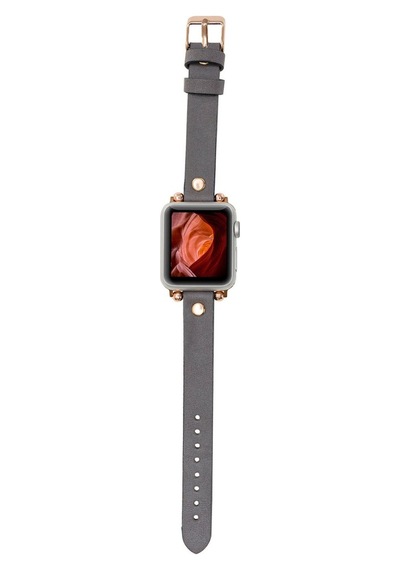 Bouletta Apple Uyumlu  Watch Deri Kordon 38-40-41Mm Gt Rst9 Gri