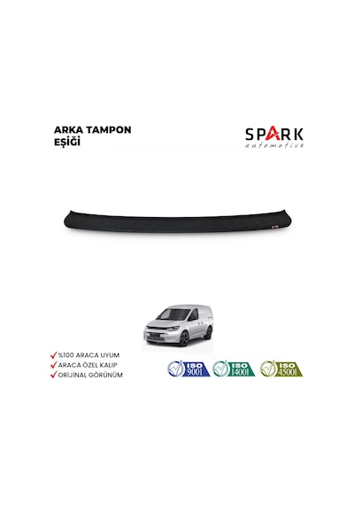 Volkswagen Caddy 2021- Yılı Ve Sonrası Uyumlu Arka Tampon Eşiği Mat Siyah