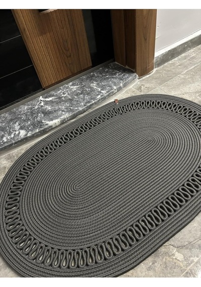 Amsterdam Serisi Jüt, Desenli Kapı Önü, Paspas, Banyo Paspası, Balkon Paspası/hediyelik, Ev Eşyası Antrasit 80 X Çok Renkli
