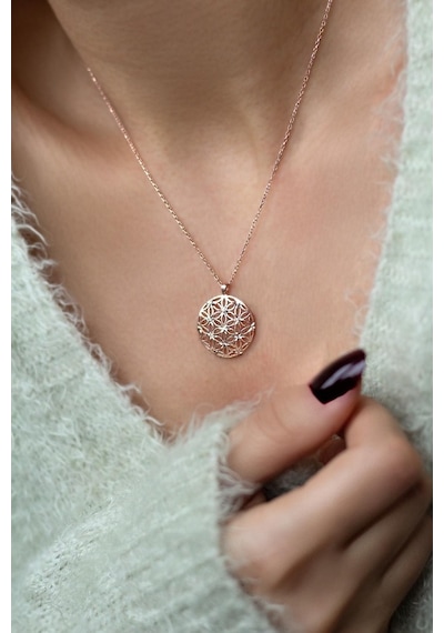 Yaşam Çiçeği Rose Gümüş Kolye