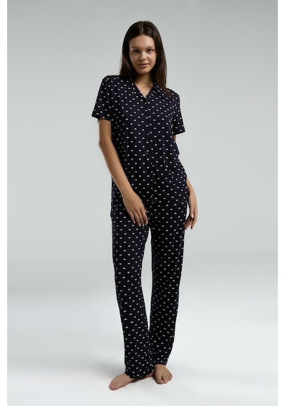 Arnetta Kadın Lacivert Gömlek Pijama Lacivert