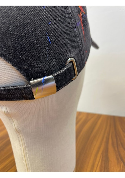 Jean Denim Kot Kumaş Vintage Unisex Cap Şapka Füme - Siyah