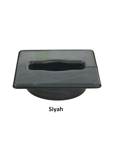 Adilon Masaüstü Kablo Kanalı Deliği Kapağı, Kare, Siyah 6 Cm
