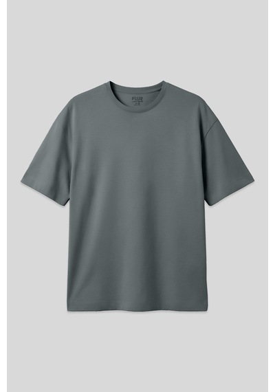 Air Jones Tommy Life Haki %100 Pamuk Kalın Yumuşak Dokulu Oversize Fit Basic Erkek T-shirt - 88353 Haki