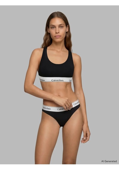 Calvin Klein Bralette 2pk Mavi-siyah 2li Paket Sporcu Sütyeni