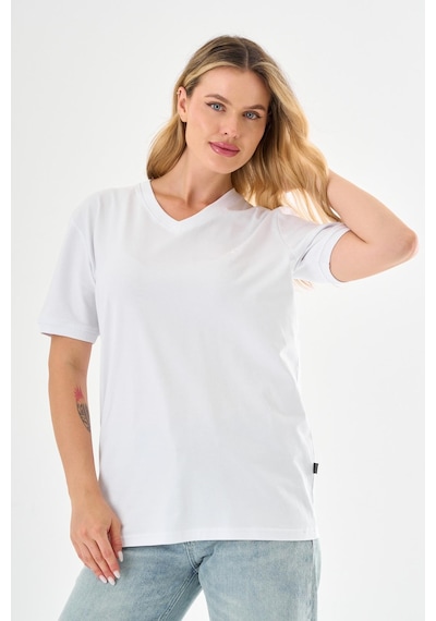 Pierre Cardin V Yaka Basic T-shirt Beyaz
