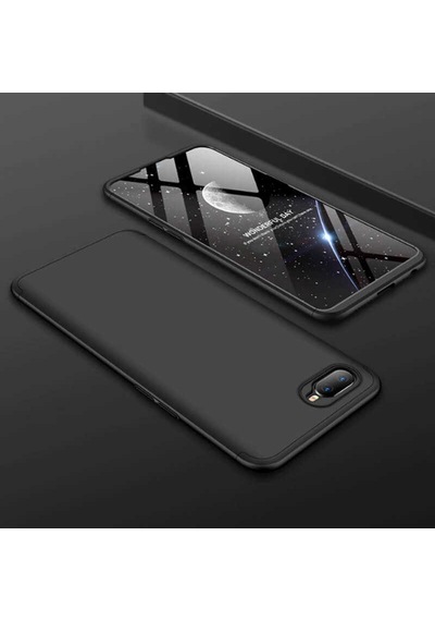 Oppo Ax7 Kılıf Zore Ays Kapak Siyah-Mavi