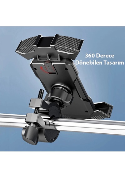 Blackbird Game Center Motor Ve Bisiklet Gidonu İçin Telefon Tutucu Bts14 Siyah