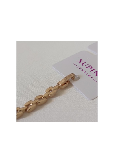 Xuping Vıp Kaliteli Antialerjik Üç Kare Labirent Motifli Zirkon Taşlı Rose Gold Bileklik Rose Gold