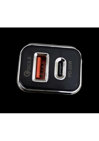 2 Girişli Type-c Ve Usb Girişli Araç Şarj Başlığı Plo-pd26
