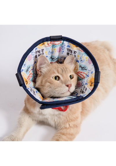 Petsuit Elizabeth Yakalık Kedi Desenli Rahat Ve Ayarlanabilir Koruma Boyunluğu Kedi Yakalık