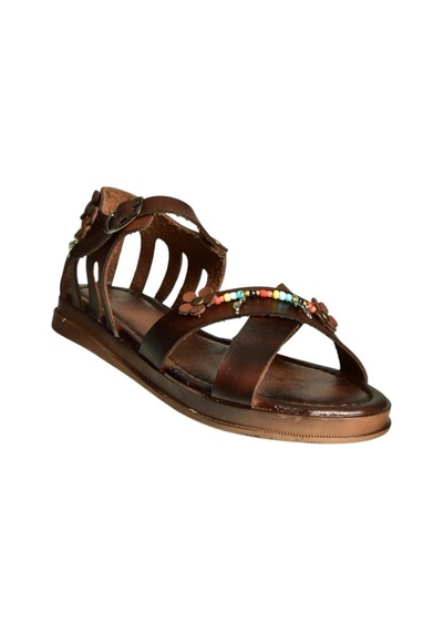 Fox Shoes U390973503 Kahverengi Hakiki Deri Kadın Sandalet Kahverengi-hakiki Deri