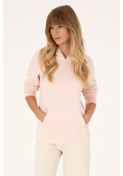 U.S. Polo Assn. Kadın Açık Pembe Kapüşonlu Sweatshirt 50320557-VR078