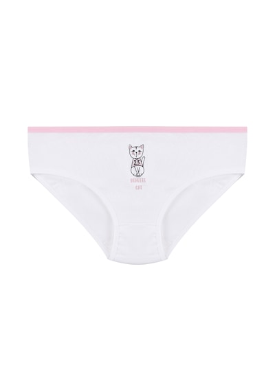 Koza İç Giyim Kız Çocuk 3'lü Penguen Desenli Slip 1050 Beyaz