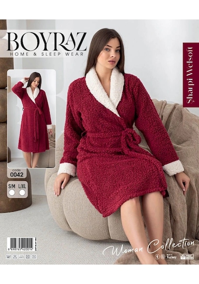 Kocabey 0042 Kadın Sharpi Welsolf Sabahlık Bordo