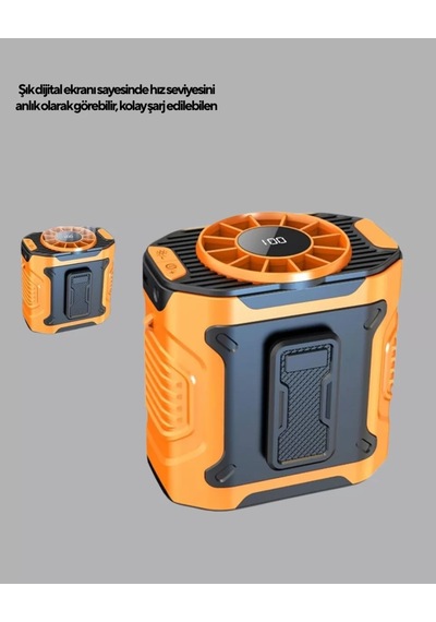 Home Turbo Mini Taşınabilir Fan 100 Kademeli Dijital Hız Kontrolü Ve Type-c Şarj