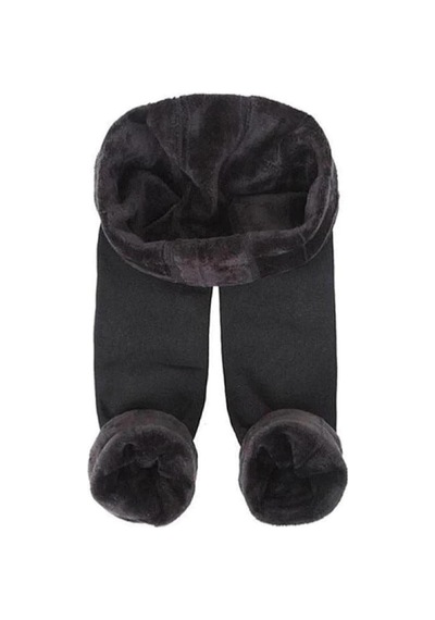 Sauna Suit Kadın Siyah Yüksek Bel Sauna Içi Peluş Termal Taytblt Siyah