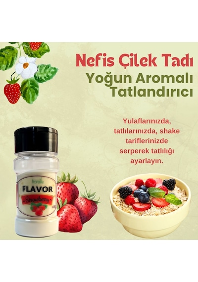 Fibrelle Flavor Çilek Aromalı Toz Aroma 45 G