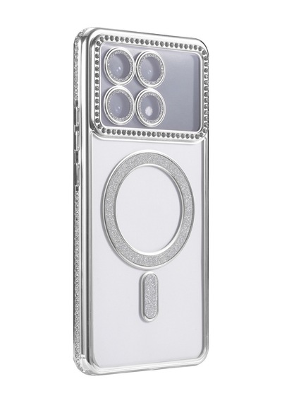 Xiaomi Poco X6 Pro Uyumlu Joke Simli Magneticsafe Kılıf - Gümüş
