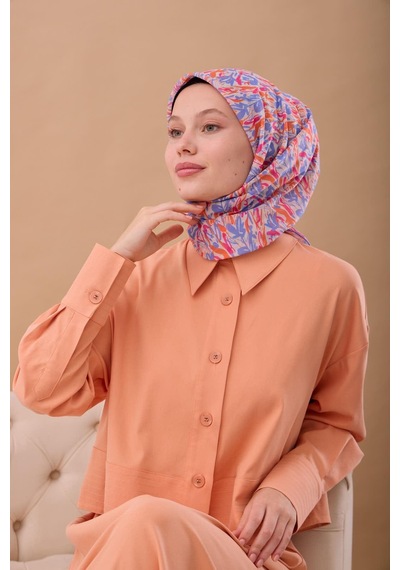 Silk Home Soft Eşarp 73091-07 Ekru, Pembe, Lila, Turuncu