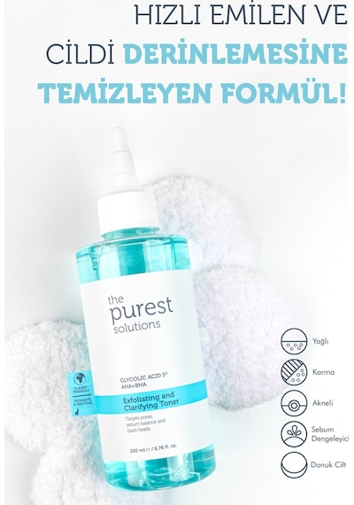The Purest Solutions Canlandırıcı Ve Gözenek Sıkılaştırıcı Tüm Ciltler Için Glikolik Asit Tonik 200 Ml