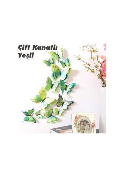 Çift Kanatlı Kelebek Özel Kelebekler 3D Pvc Duvar Ve Buzdolabı Sü